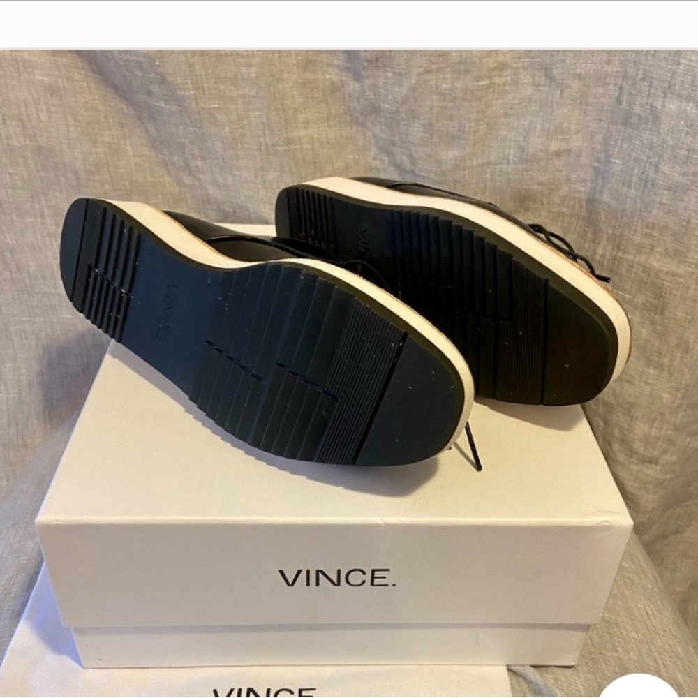 Vince Glossy Black Oxfords with White Sole - Picture 5 of 5